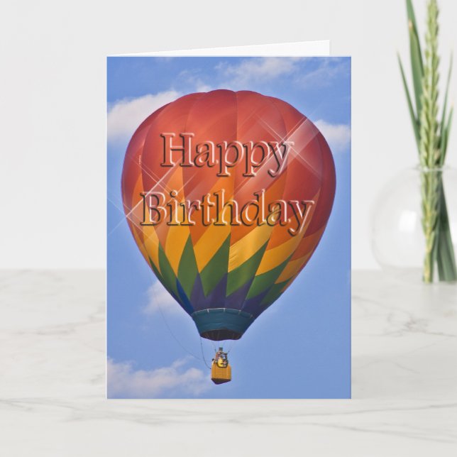 Cartão Birthday Hot Air Balloon (Frente)