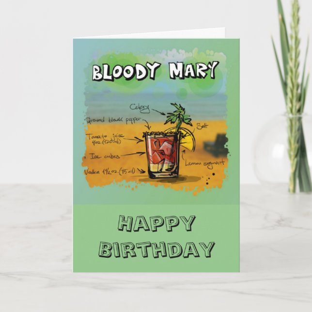 Cartão Birthday / Humor - Bloody Mary Recipe (Frente)
