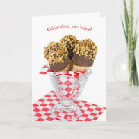 Birthday ice cream drumsticks in glass