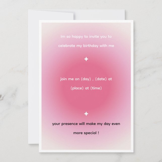 Cartão birthday invitation Card (Frente)