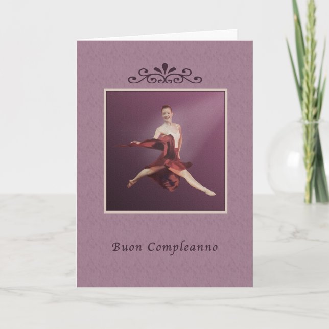 Cartão Birthday, Italian, Buon Compleanno, Ballerina (Frente)