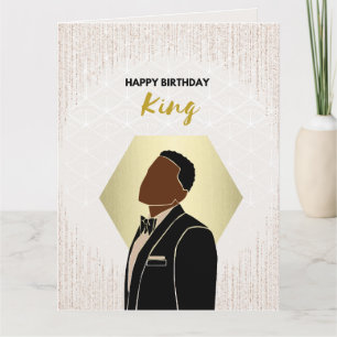 Cartão Birthday King Cartão-saudação preto