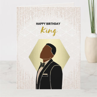 Cartão Birthday King | Cartão-saudação preto