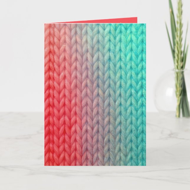 Cartão Birthday Knitting Stitches (Frente)