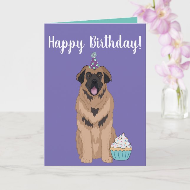 Cartão Birthday Leonberger Card (Orquídea)