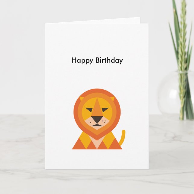 Cartão Birthday Lion (Frente)