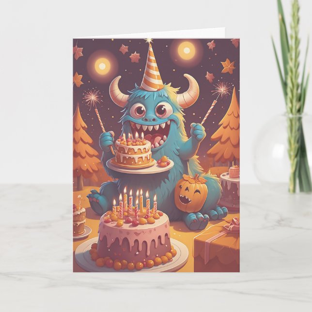Cartão Birthday Monster Bash (Frente)