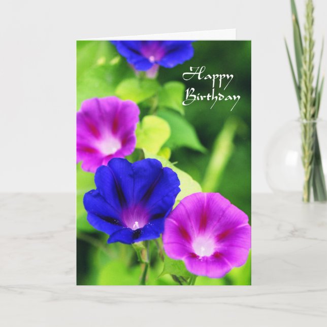 Cartão Birthday - Morning Glories Greeting Card (Frente)