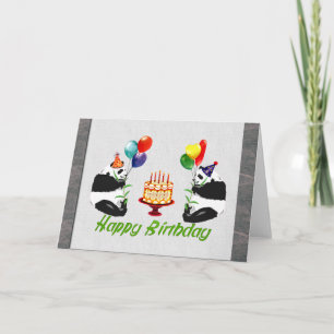Cartão Birthday Pandas