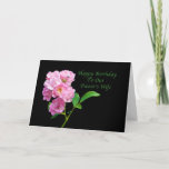 Cartão Birthday, Pastor’s Wife, Pink Garden Roses Card<br><div class="desc">These old garden roses in wonderful shades of pink are the focus for this card on a black background.  It makes a lovely birthday greeting card.  Feel free to change the inside verse to suit your needs.</div>