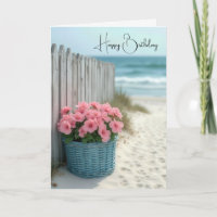 Birthday Petunia Beach Basket