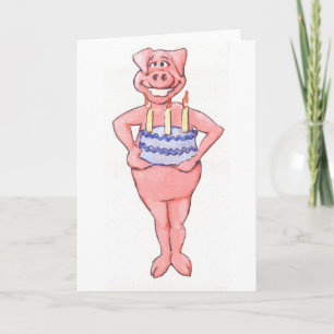 Cartão Birthday Pig