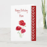 Cartão Birthday, Poem Red Poppies Garden Flowers<br><div class="desc">If I had a flower for every time I thought of you I could walk through my garden forever. Alfred Tennyson Birthday  Red Poppies,  Garden Flowers</div>