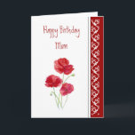 Cartão Birthday, Poem Red Poppies Garden Flowers<br><div class="desc">If I had a flower for every time I thought of you I could walk through my garden forever. Alfred Tennyson Birthday  Red Poppies,  Garden Flowers</div>