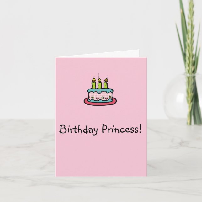 Cartão Birthday Princess (Frente)