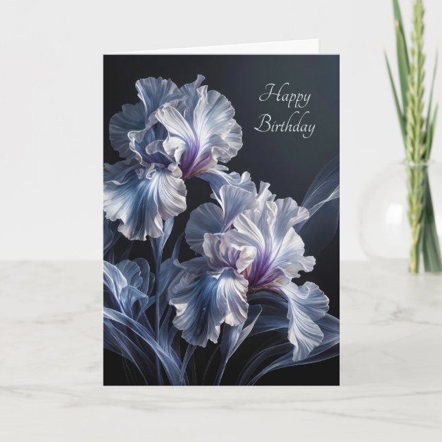 Cartão Birthday Purple Iris (Frente)