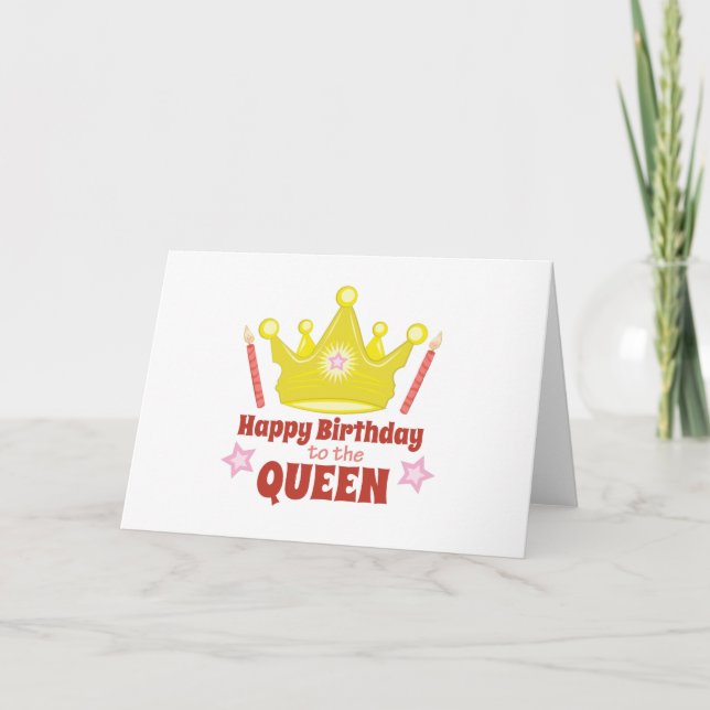 Cartão Birthday Queen (Frente)