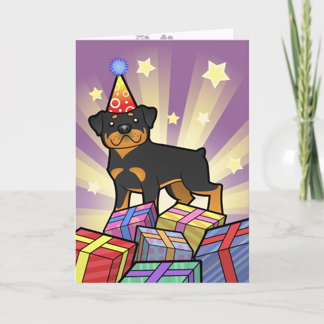 Cartão Birthday Rottweiler (Frente)