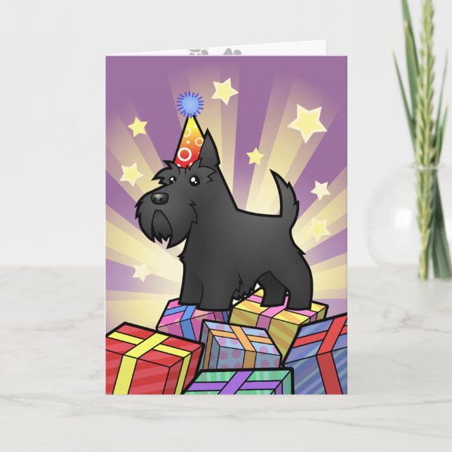 Cartão Birthday Scottish Terrier (Frente)