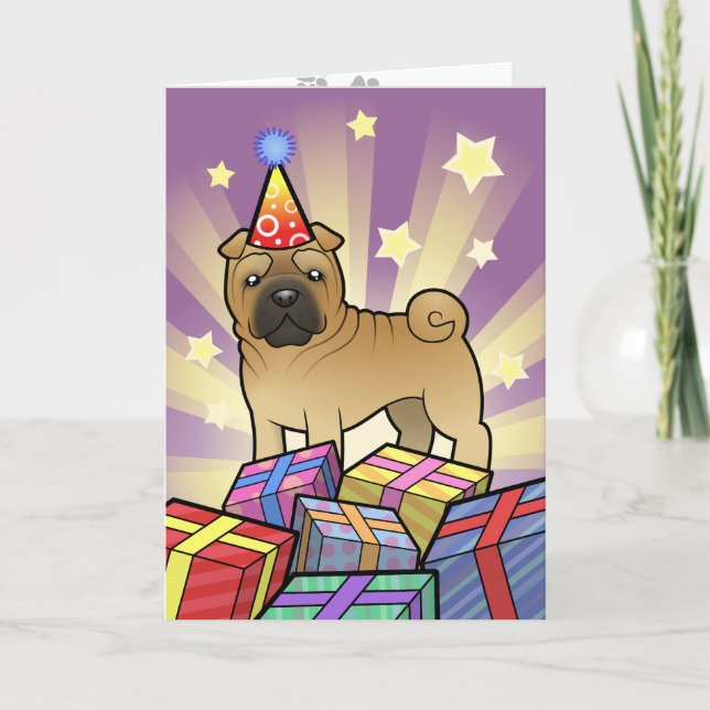 Cartão Birthday Shar Pei (Frente)