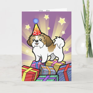 Cartão Birthday Shih Tzu (corte de cachorrinho)