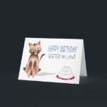 Cartão BIRTHDAY - Sister-in-law - Kitty Cat - Cake<br><div class="desc">Sweet little kitty wishing someone a purr-fect birthday.  See same image for more categories</div>