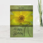 Cartão Birthday - Sister - Yellow Flower<br><div class="desc">See same image for other  birthdays,  thanks you,  invitations and thinking of you</div>