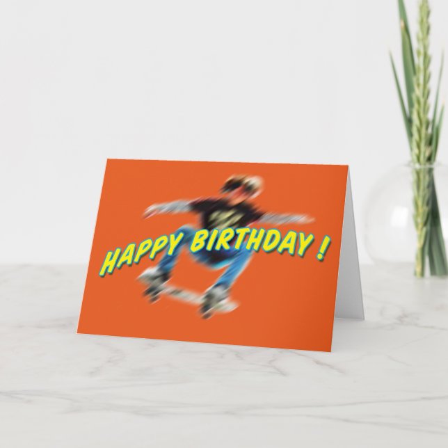 Cartão Birthday Skateboarding Card 2 (Frente)