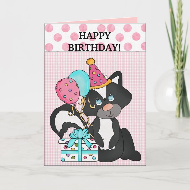 Cartão Birthday Skunk card (Frente)