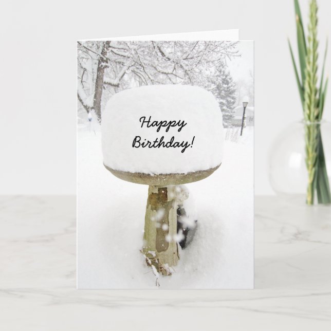 Cartão Birthday Snow Cake Greeting Card (Frente)