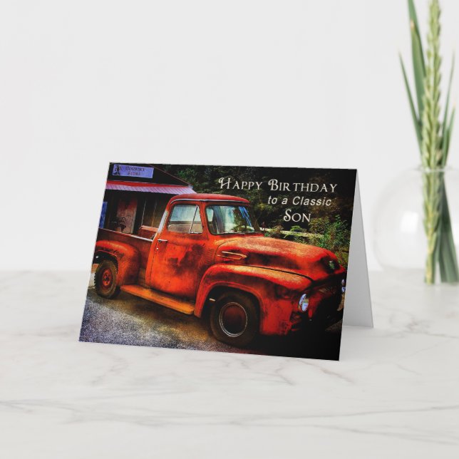Cartão Birthday - Son - Classic Pickup Truck (Frente)