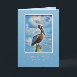 Cartão Birthday, Son-in-law,  Brown Pelican on Post<br><div class="desc">He's the smallest of the pelican species,  but the brown pelican is beautiful especially in his breeding plumage.   It makes a very lovely birthday greeting card.</div>