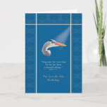Cartão Birthday,  Son, Religious, Great Blue Heron Bird<br><div class="desc">In the glow of the light,  the Great Blue Heron lends a visual picture for the sentiment expressed in the Bible verse on this birthday greeting card. Feel free to change the inside of the card to suit your needs.</div>