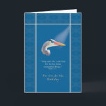 Cartão Birthday,  Son, Religious, Great Blue Heron Bird<br><div class="desc">In the glow of the light,  the Great Blue Heron lends a visual picture for the sentiment expressed in the Bible verse on this birthday greeting card. Feel free to change the inside of the card to suit your needs.</div>