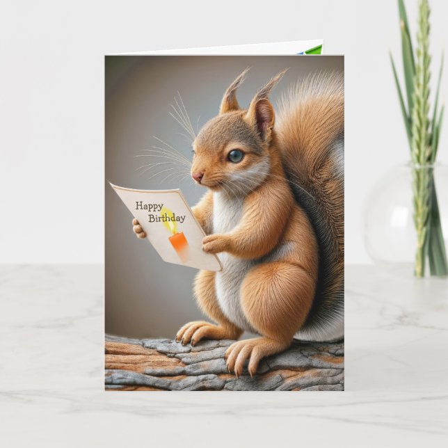 Cartão Birthday Squirrel (Frente)