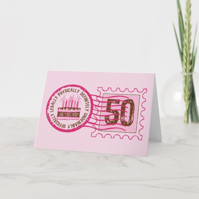 Cartão Birthday Stamp 50 Card (Frente)