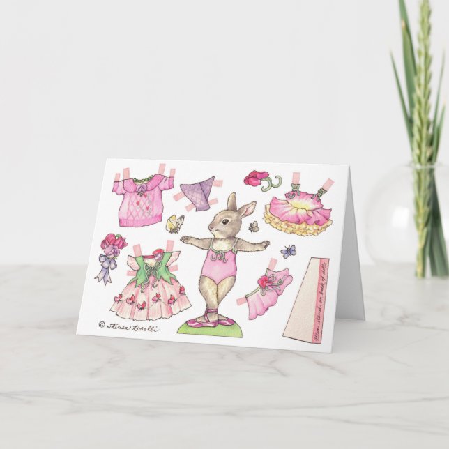 Cartão Birthday Sweet Pea Paper Doll Card (Frente)