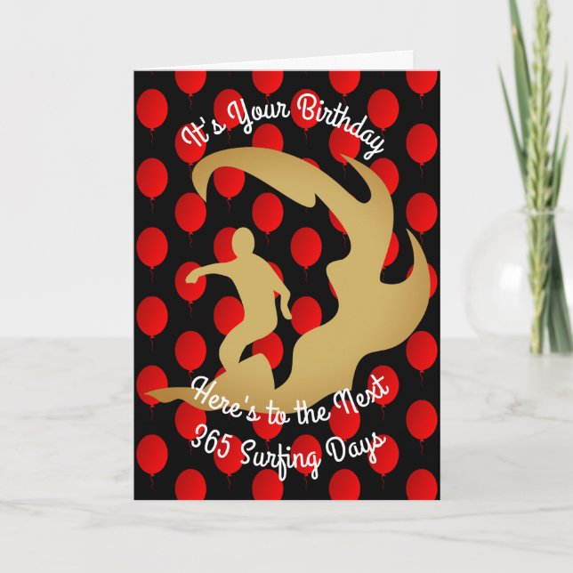 Cartão Birthday To The Next 365 Surfing Days (Frente)