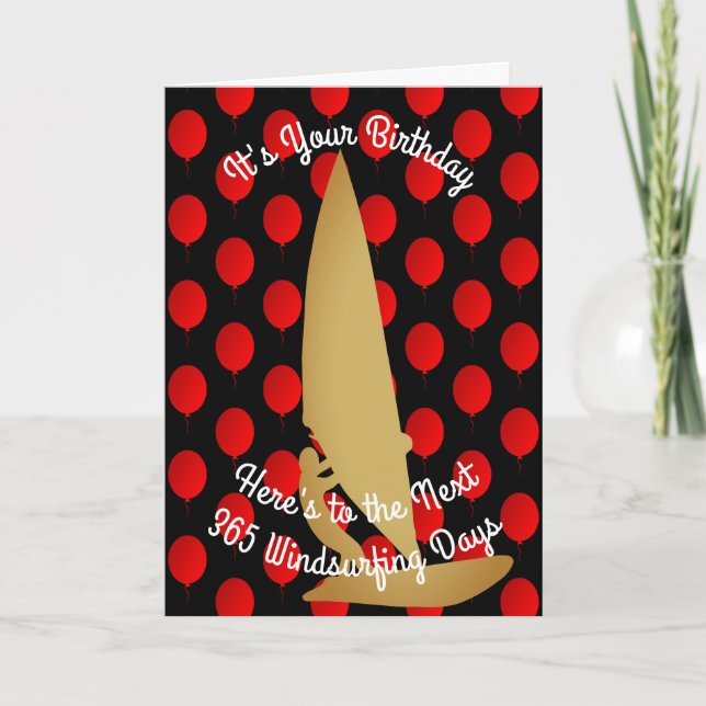 Cartão Birthday To The Next 365 Windsurfing Days (Frente)