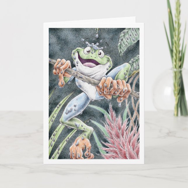 Cartão Birthday Tree Frog (Frente)