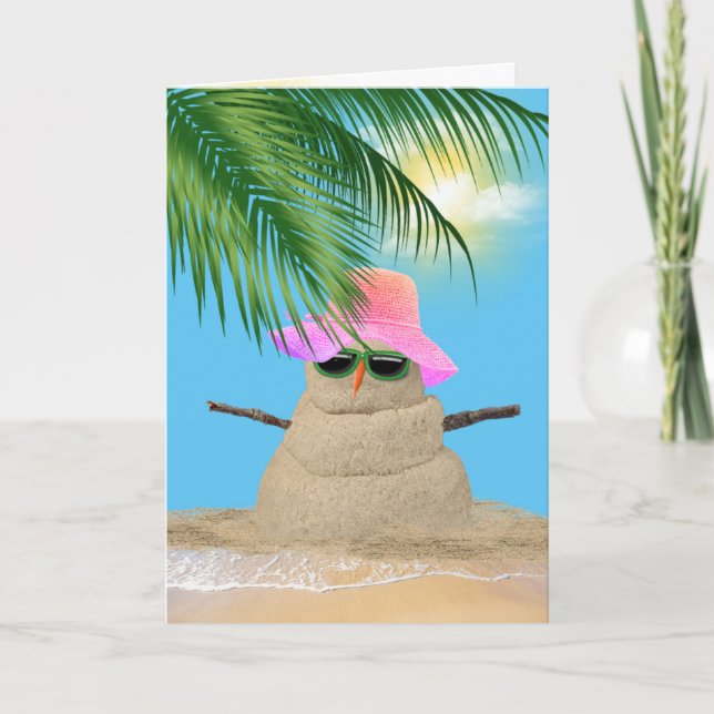 Cartão Birthday Tropical Sandman Com Palm (Frente)