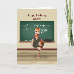 Cartão Birthday, Uncle, Funny Baby Bird, Customizable
