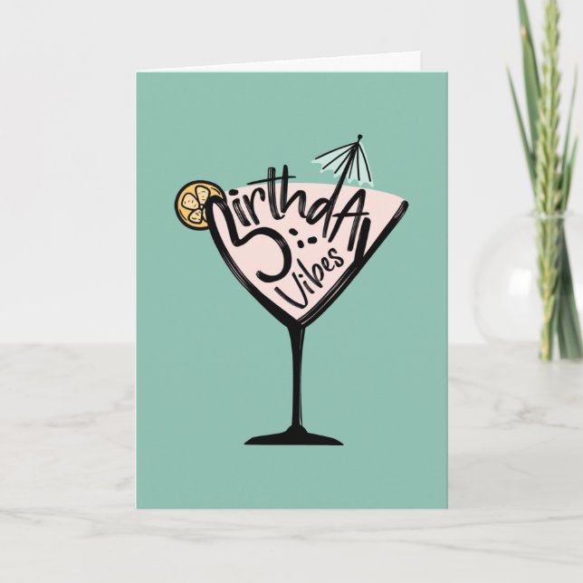 Cartão Birthday Vibes Cocktail (Frente)