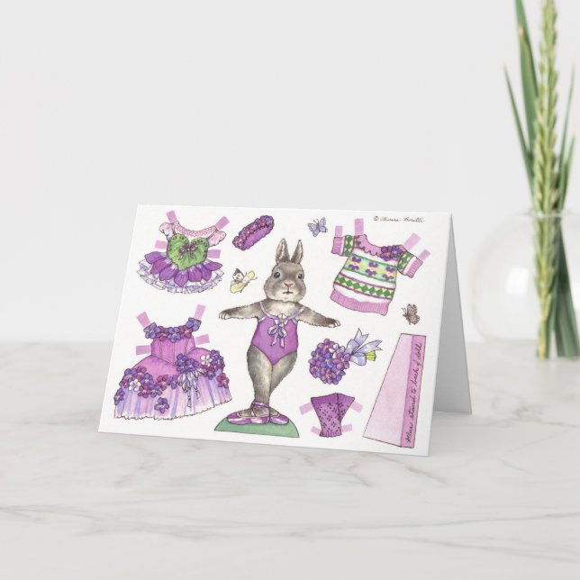 Cartão Birthday Violet Paper Doll Card (Frente)