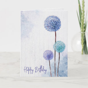 Cartão Birthday Watercolor Dandelions