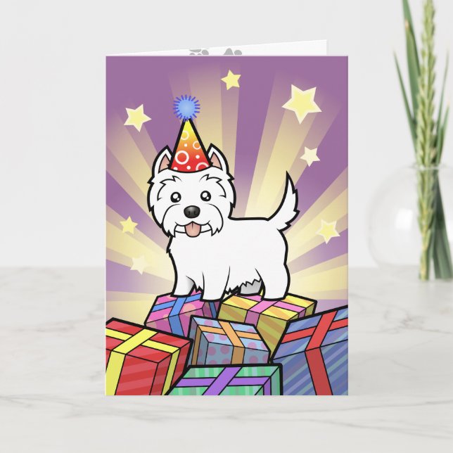 Cartão Birthday West Highland White Terrier (Frente)