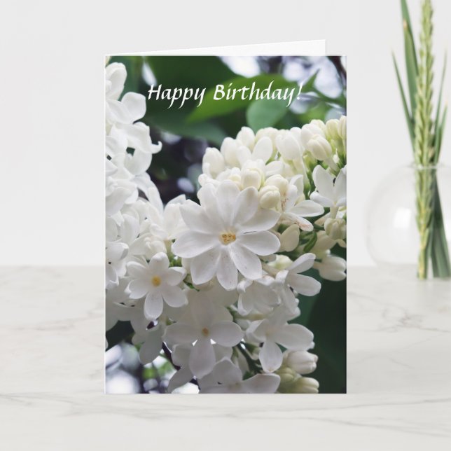Cartão Birthday White Lilac (Frente)