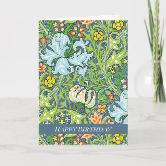 Cartão Birthday William Morris Ouro Lily 1899 CC1227