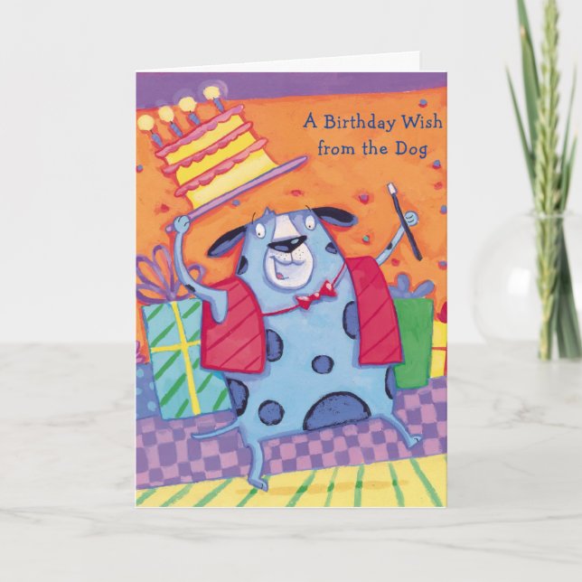 Cartão Birthday Wish From Dog -Greeting Cards (Frente)