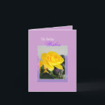 Cartão Birthday, Wishes<br><div class="desc">single yellow rose</div>